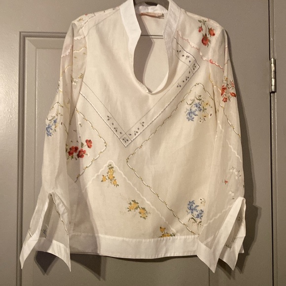 TORY BURCH| HANDKERCHIEF EMBROIDERED TUNIC | AFTERNOON TEA RSVD| SZ 2 - Picture 2 of 13